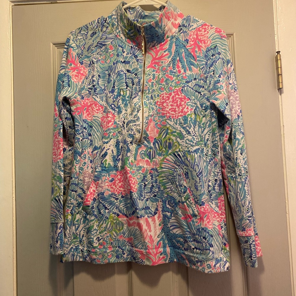 Lilly Pulitzer Floral Print Top in Pink and Blue